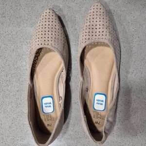 Time and Tru Tan Perforated Flats with Cushioned Insole